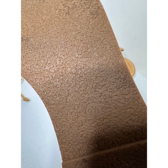 Madewell Boardwalk Lace Up Leather Sandals Gladiators Tan Boho Ankle Tie 9.5 - Picture 6 of 6